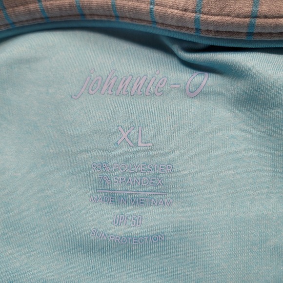 Johnnie O Polo Shirt Mens XL Striped Golf Performance Short Sleeve UPF Stretch - Picture 7 of 15